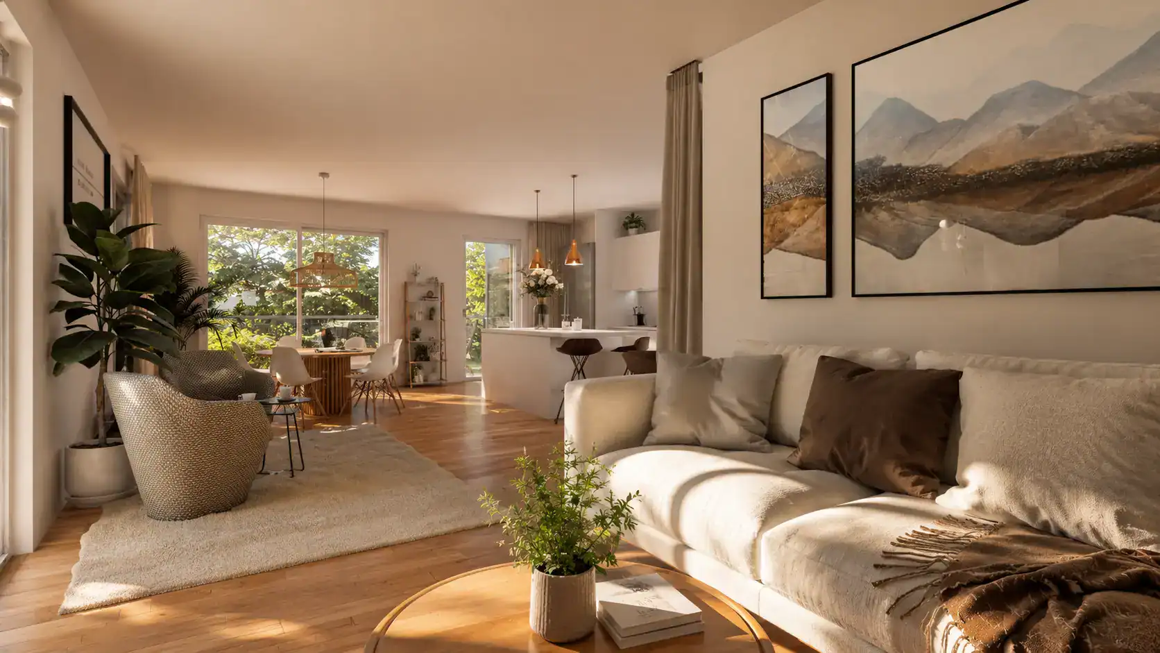 Appartement 4 pièces Sud-Est vues dégagées